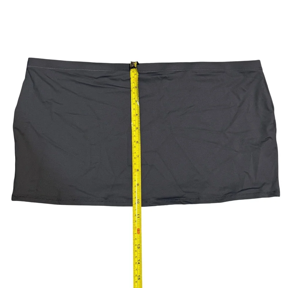 SKIMS Recycled Swim Micro Mini Skirt Gunmetal Grey Women's Size L NEW